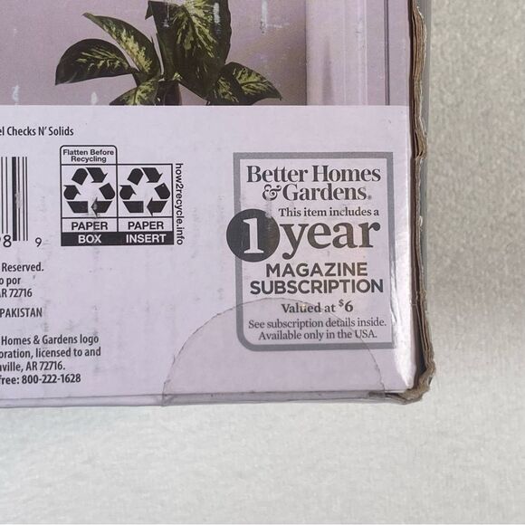 Better Homes & Gardens Gray Checkered 3 Piece Curtain Set New W/Tags - Picture 7 of 8